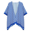 ZPB Sorority Kimono Blue White Block Print Women