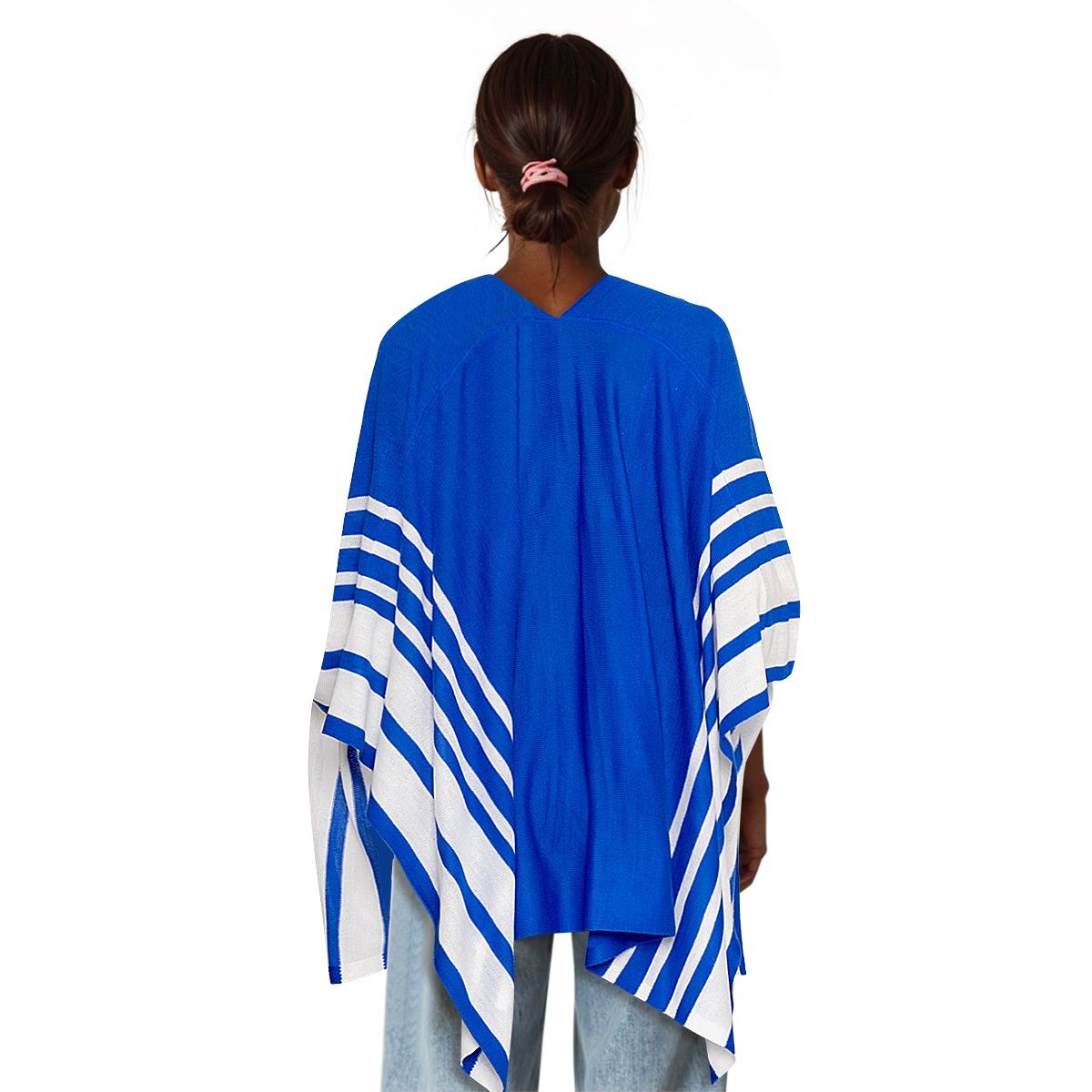 Ruana Blue and White Stripe for Women