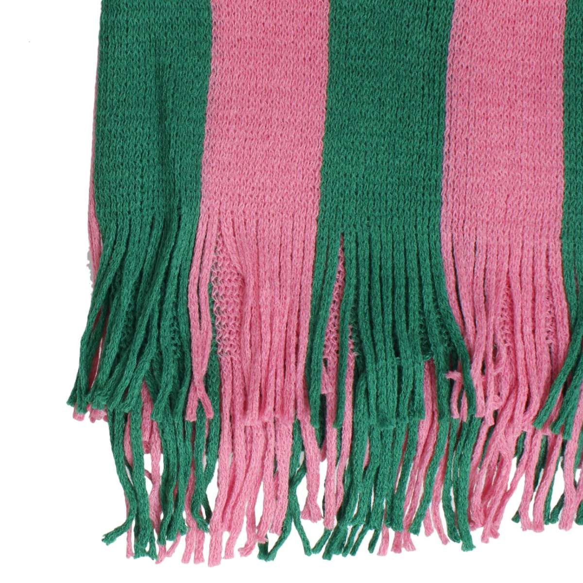 AKA Pink and Green Stripe Fringe Cocoon Top