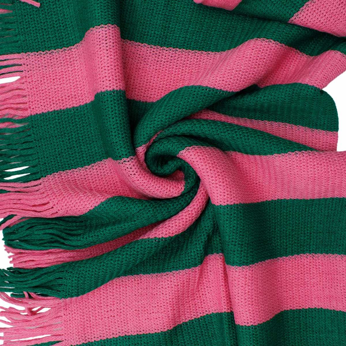 AKA Pink and Green Stripe Fringe Cocoon Top