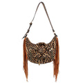 Leopard Moto Fringe Shoulder Bag