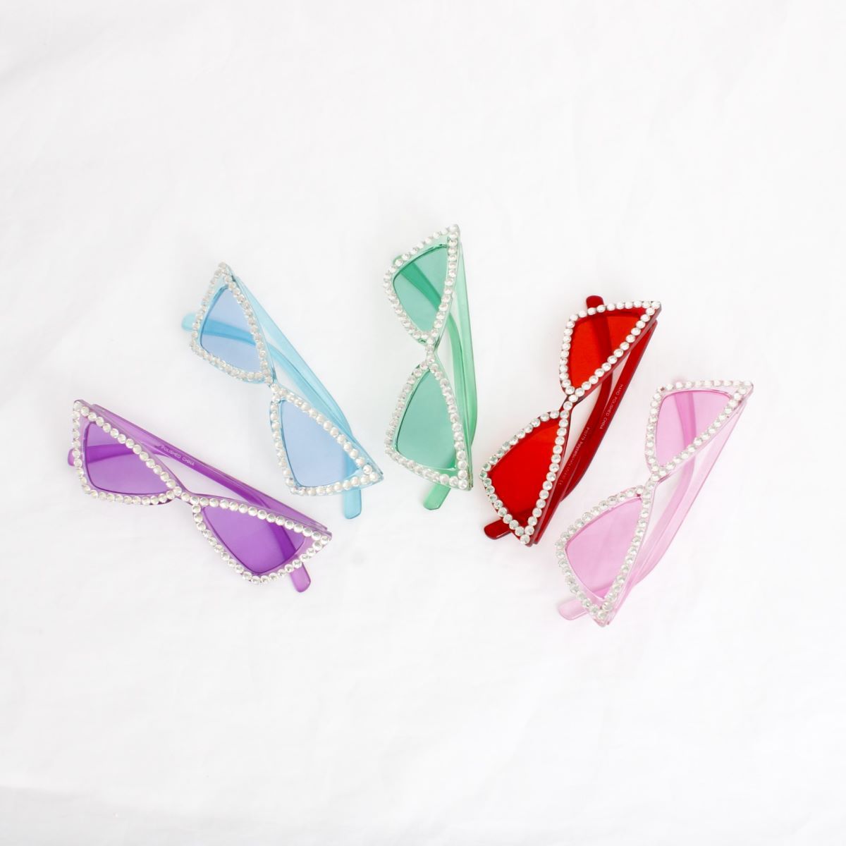 Sunglasses Red Cat Eye Rhinestone Retro Eyewear