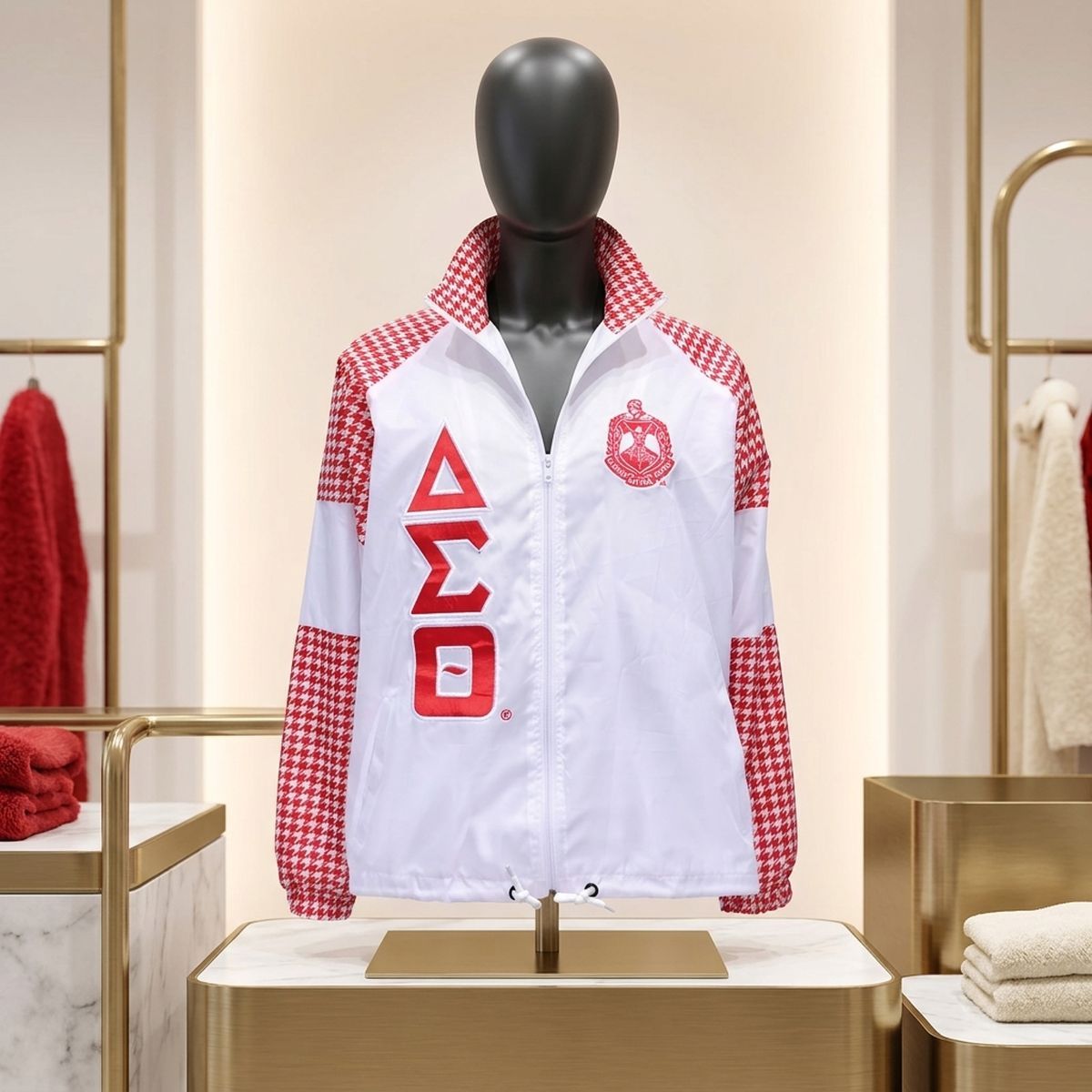 DST Greek Apparel 5XL White Windbreaker Jacket