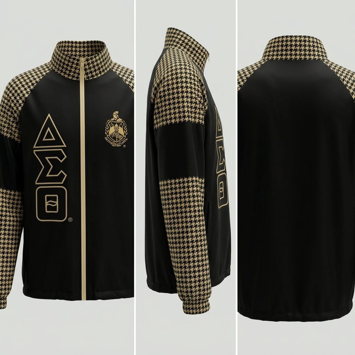 DST Greek Apparel Large Black Windbreaker Jacket