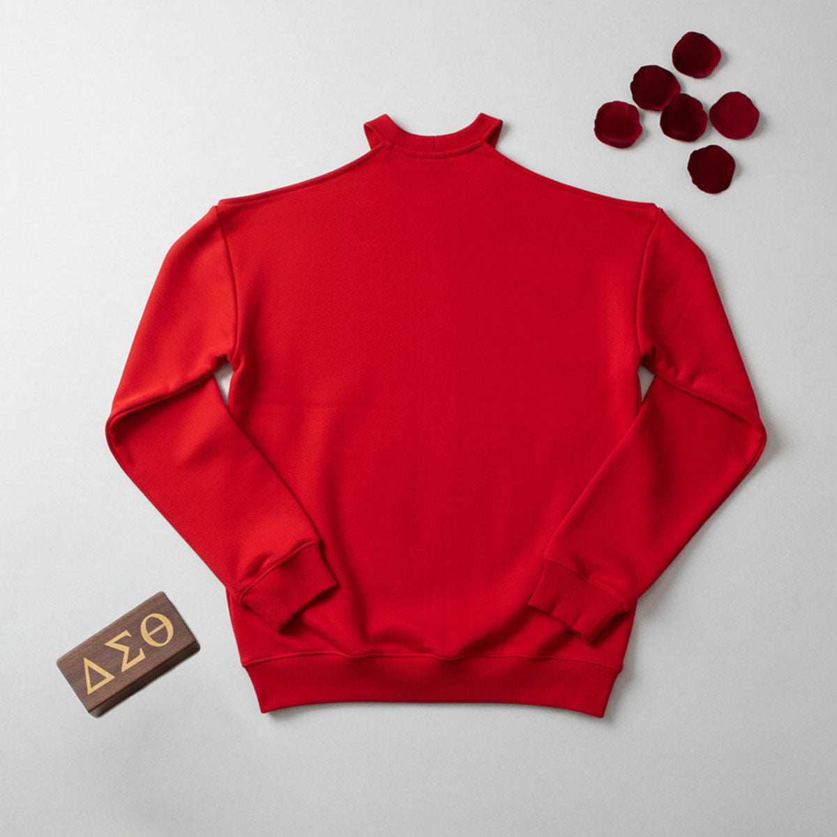 DST Greek Merch XL Red Cold Shoulder Sweatshirt