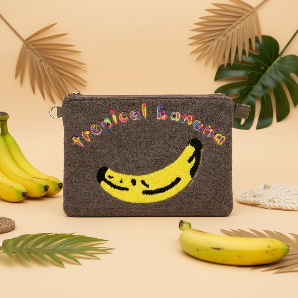 Gray Banana Clutch