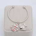 Burnished Silver Fish Charm Bracelet