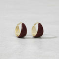 Hoop Burgundy Resin Coated Classic Wide Earrings