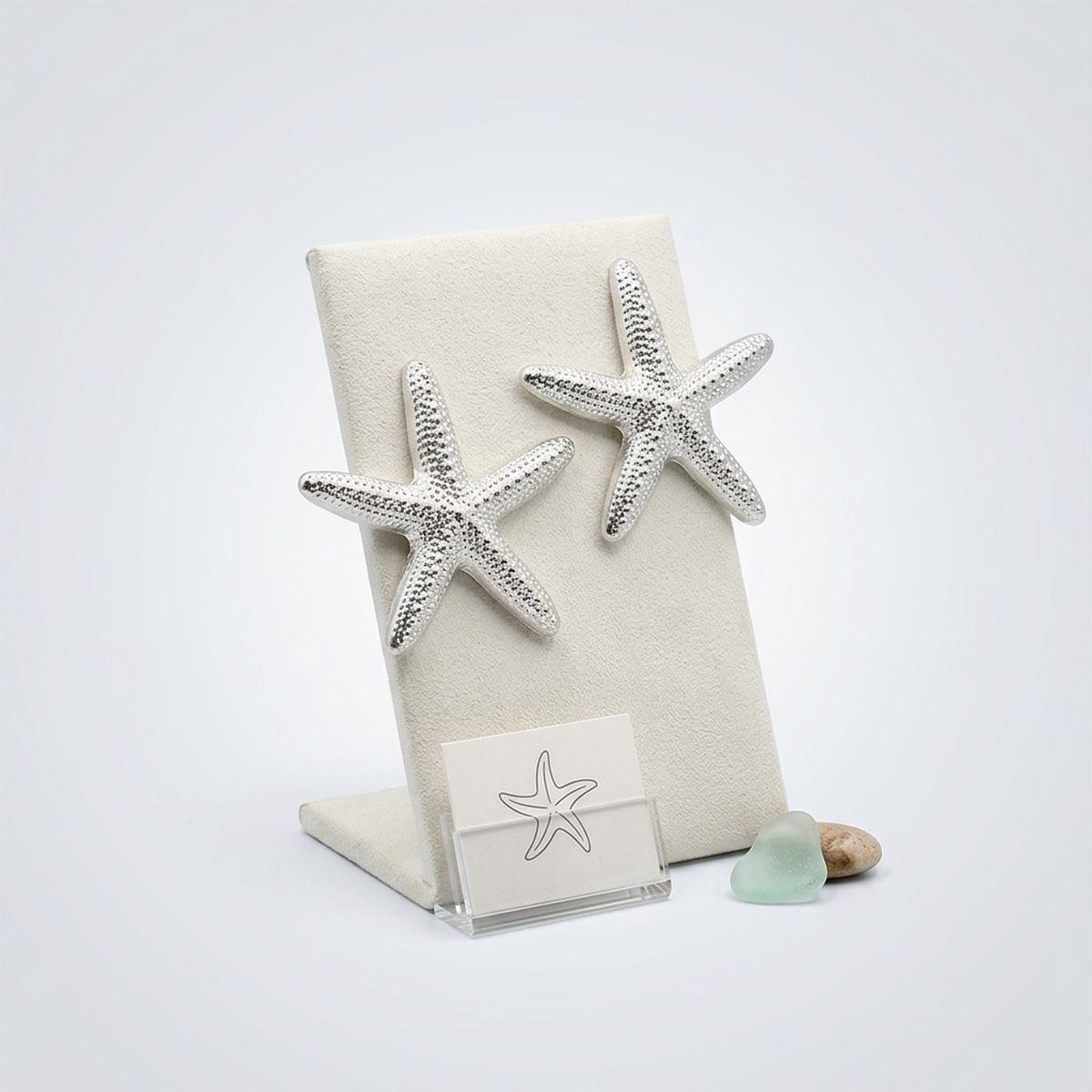 Stud Silver Starfish Seaside Sculpted Earrings