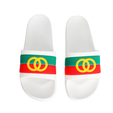 Size 9 White Stripe Slide