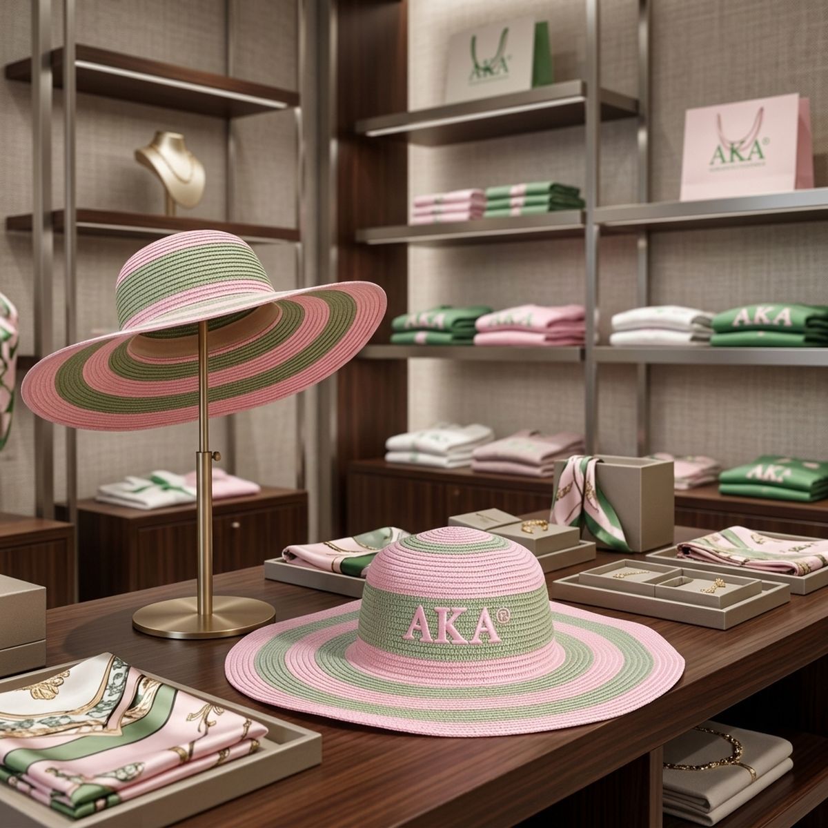 AKA Pink Raffia Embroidered Floppy Beach Sun Hat