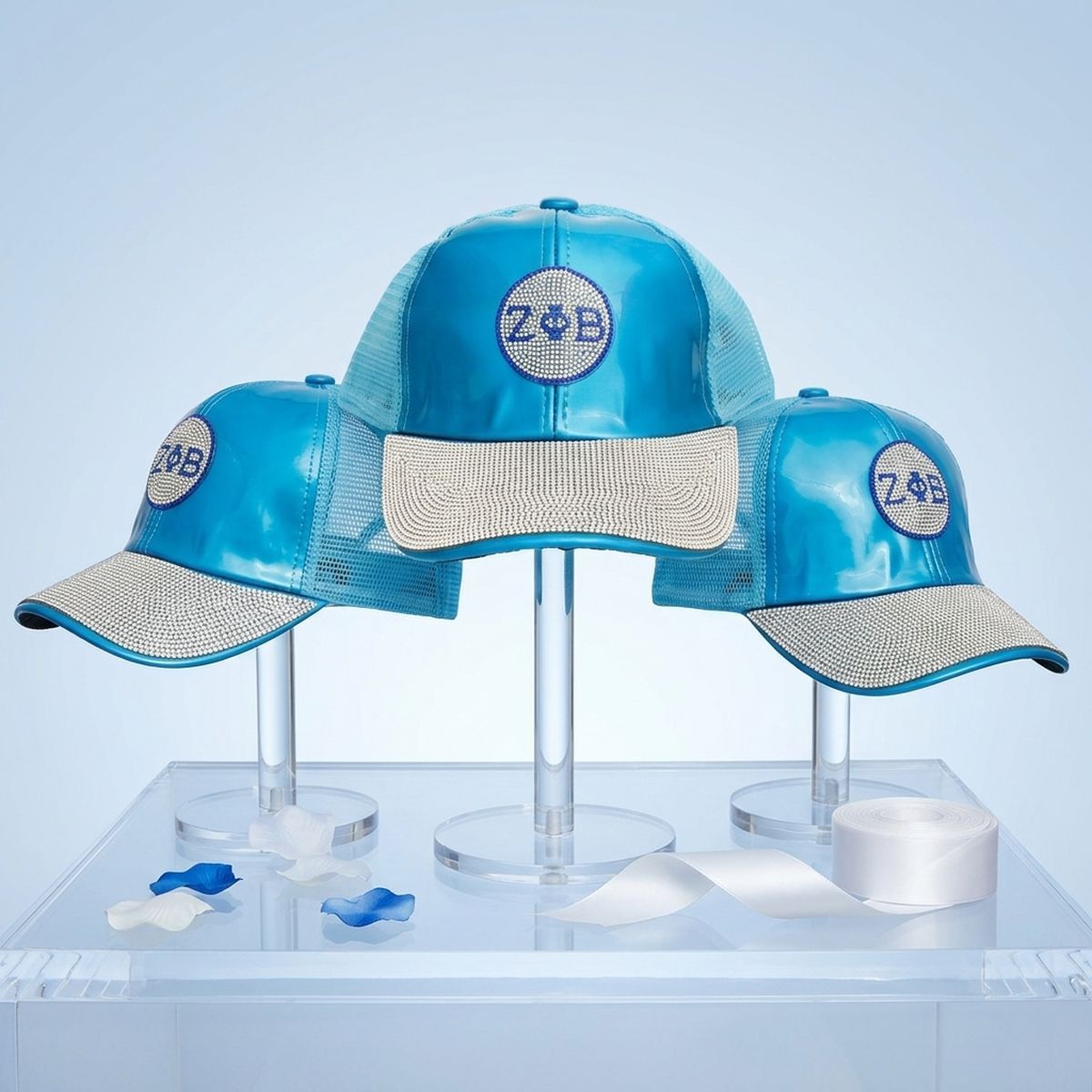 ZPB Iridescent Stone Brim Trucker Baseball Hat