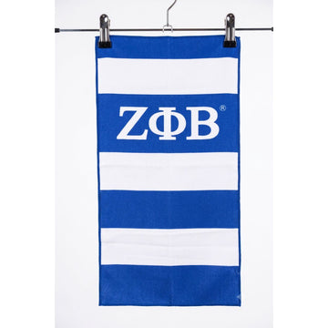 ZPB Blue and White Microfiber Stripe Hand Towel