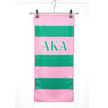 AKA Pink and Green Microfiber Stripe Hand Towel