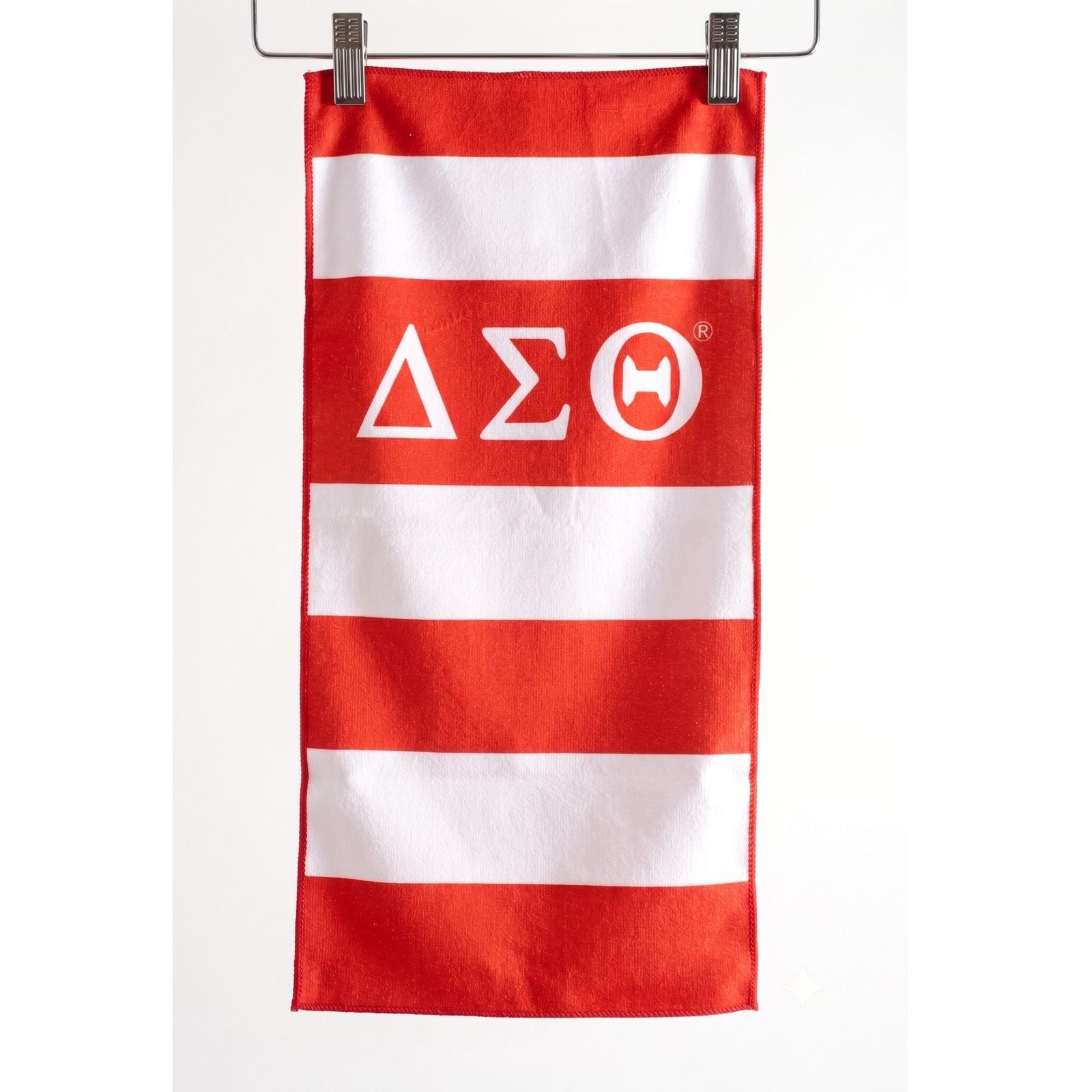 DST Red and White Microfiber Stripe Hand Towel