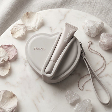Gray Heart Silicone Pouch & Peptide Lip Tint Set