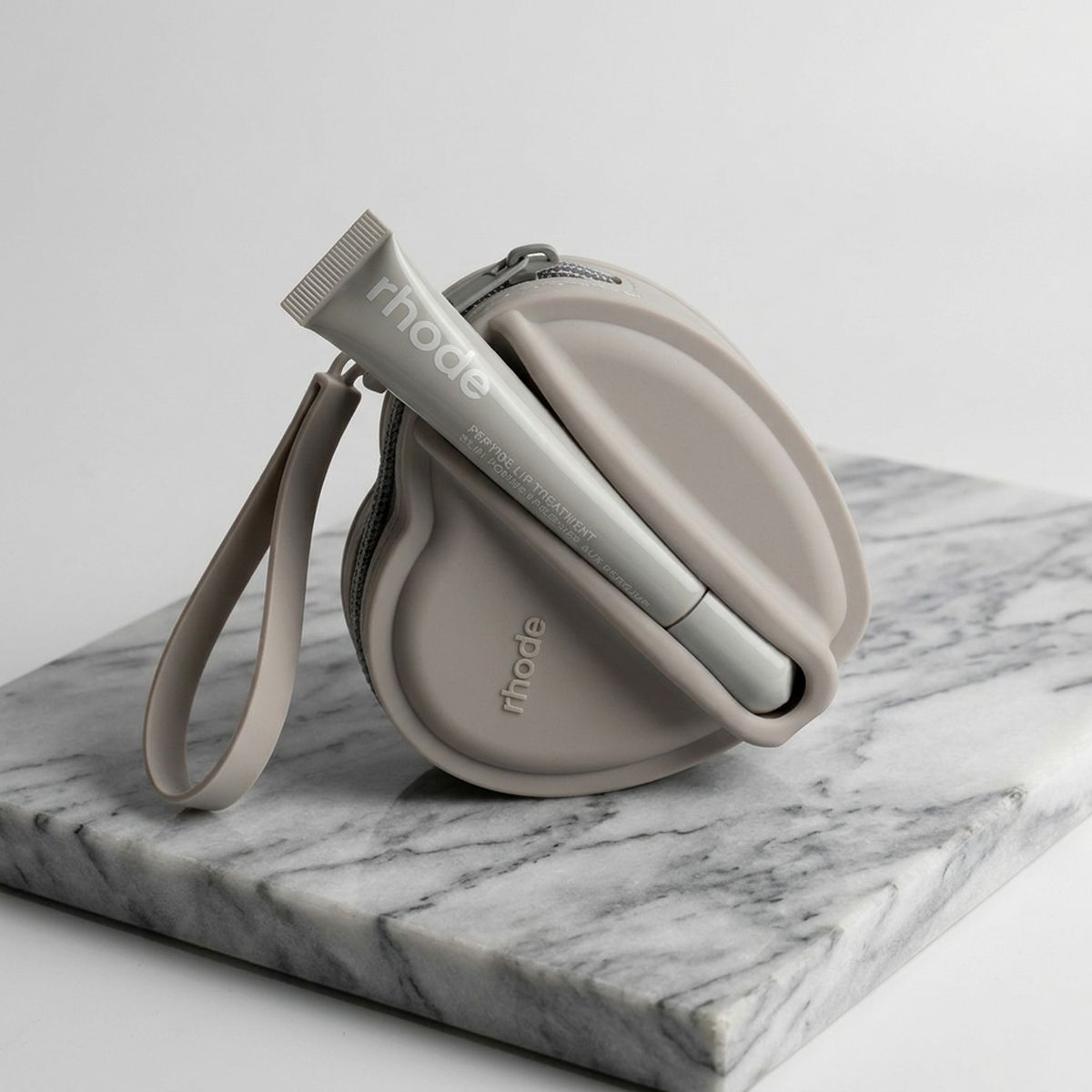 Gray Heart Silicone Pouch & Peptide Lip Tint Set