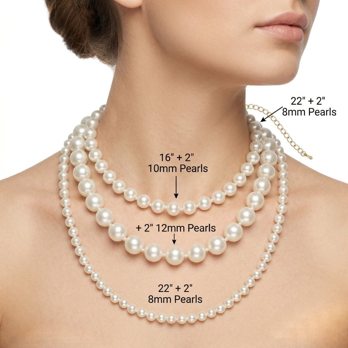 8mm Cream Glass Pearl Thread Knot Necklace