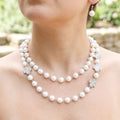 White Pearl Lucky Charm Layered Necklace Set