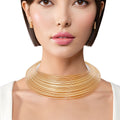 Choker Gold Wire 35 Layer Collar for Women