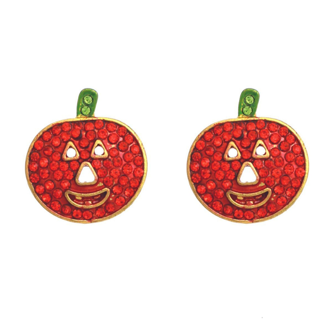 Orange Jack O Lantern Studs