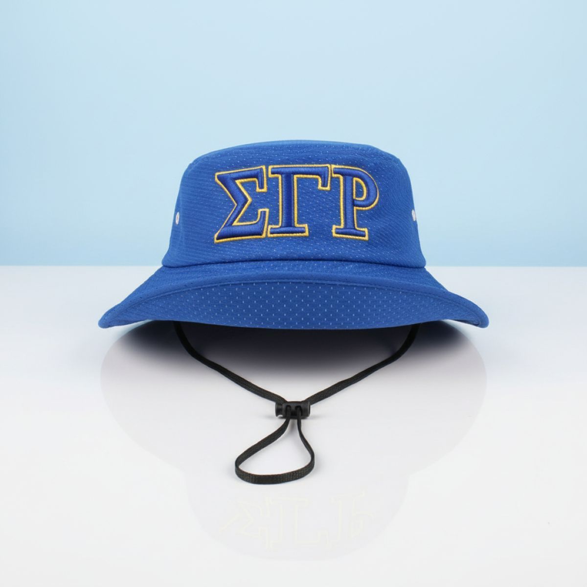 SGRHO Sorority Yellow Mesh Embroidered Bucket Hat