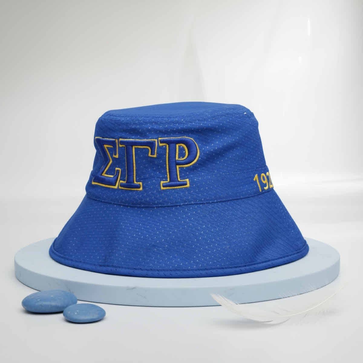 SGRHO Sorority Yellow Mesh Embroidered Bucket Hat