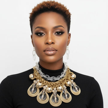 Dazzling Gold Teardrop Cascade Ensemble