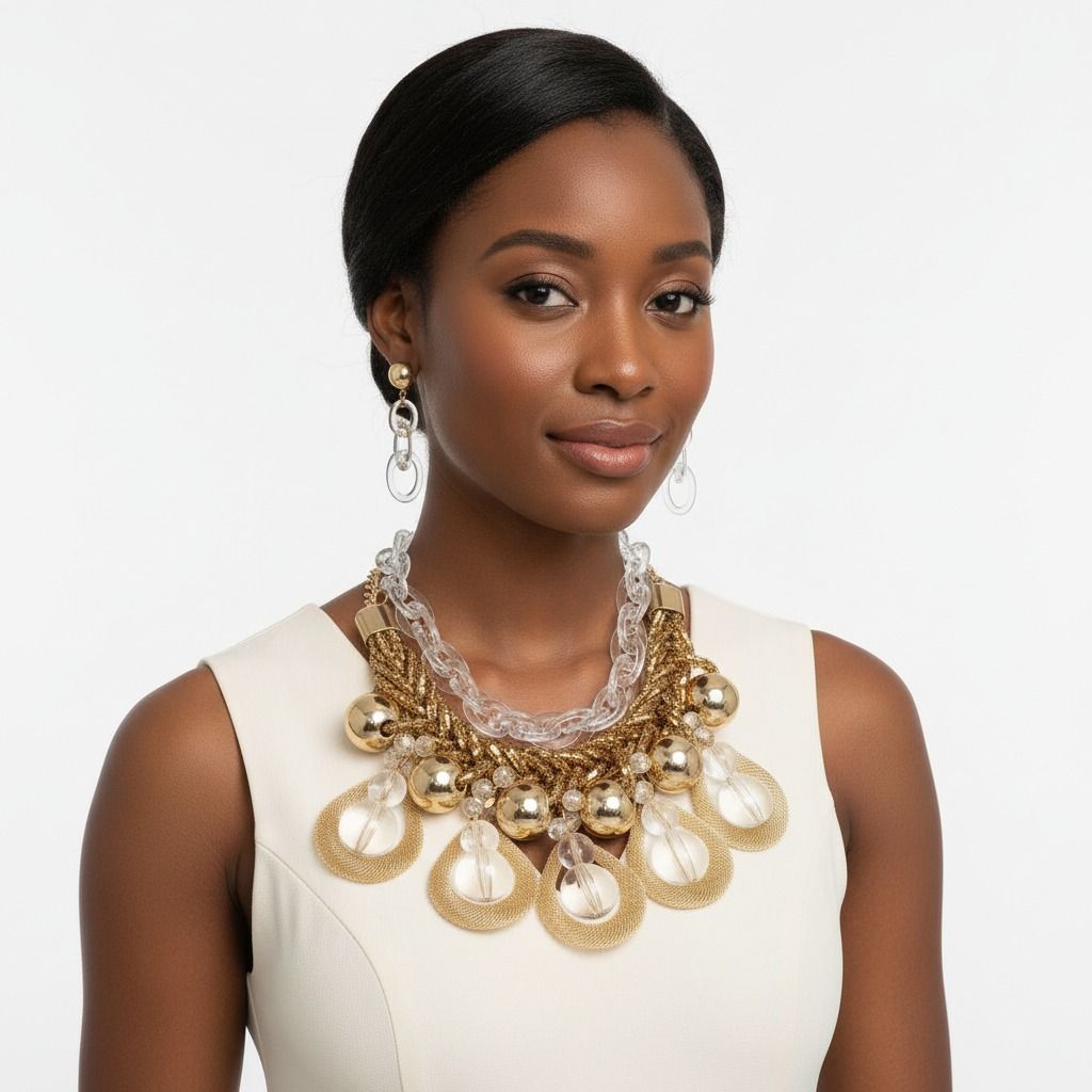 Dazzling Gold Teardrop Cascade Ensemble