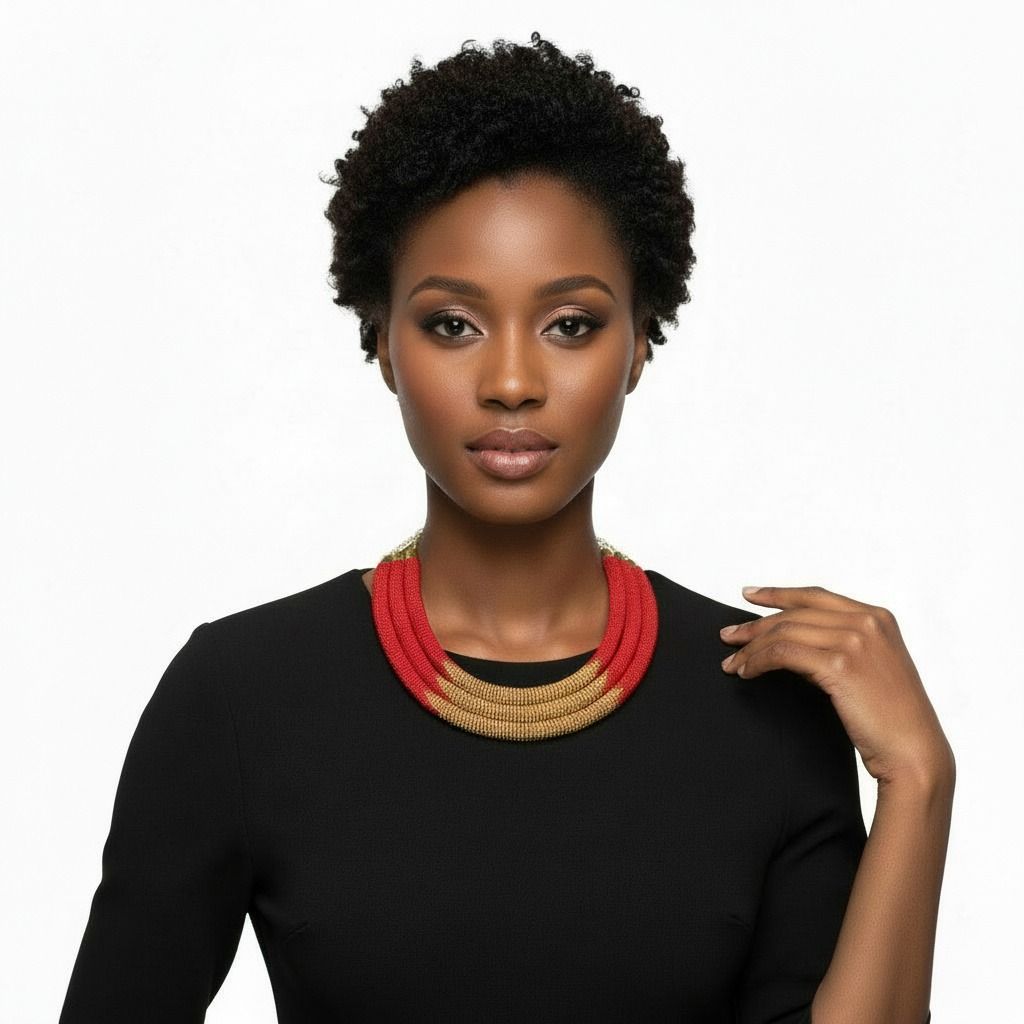 Red Zulu Maasai Beaded Necklace