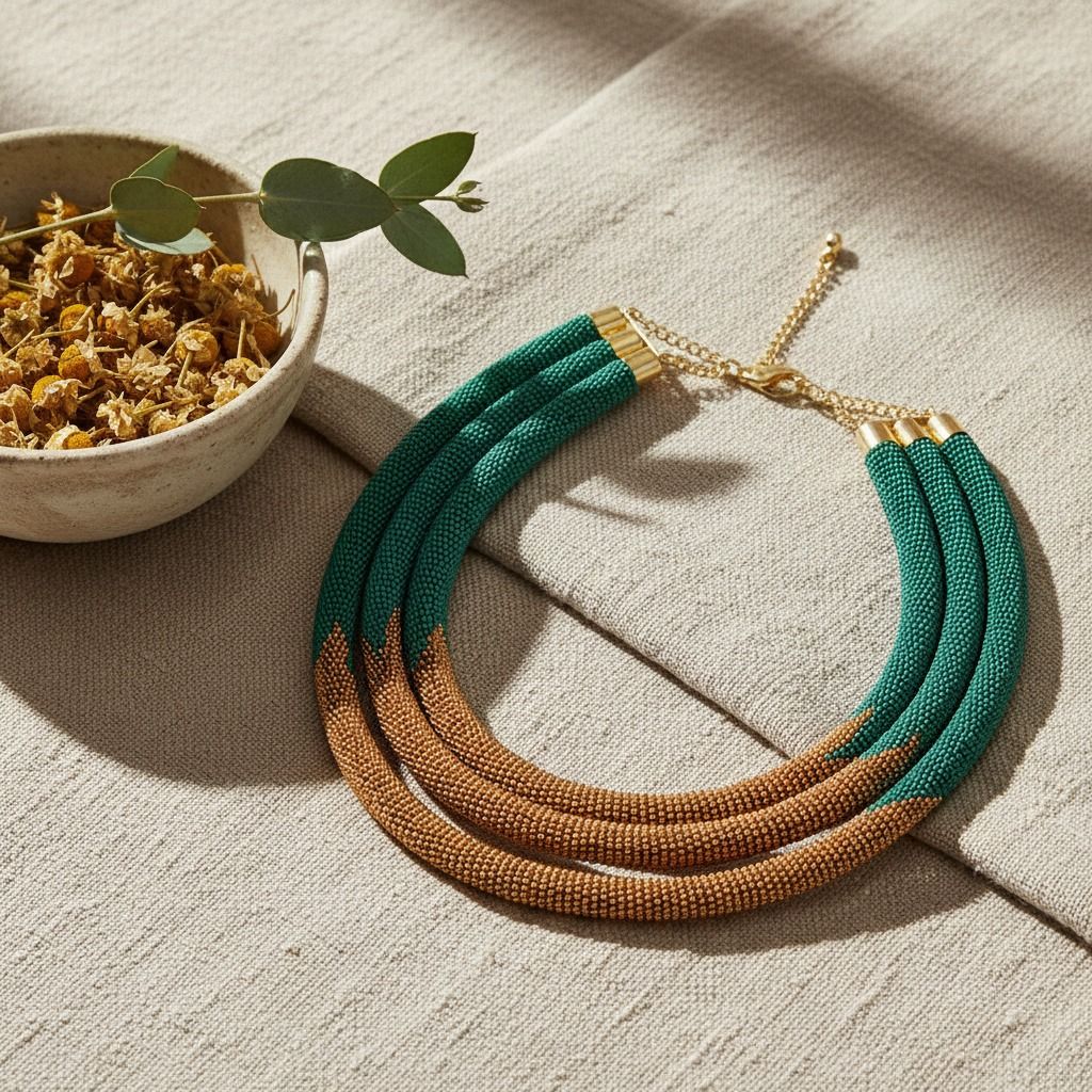 Teal Zulu Maasai Beaded Necklace