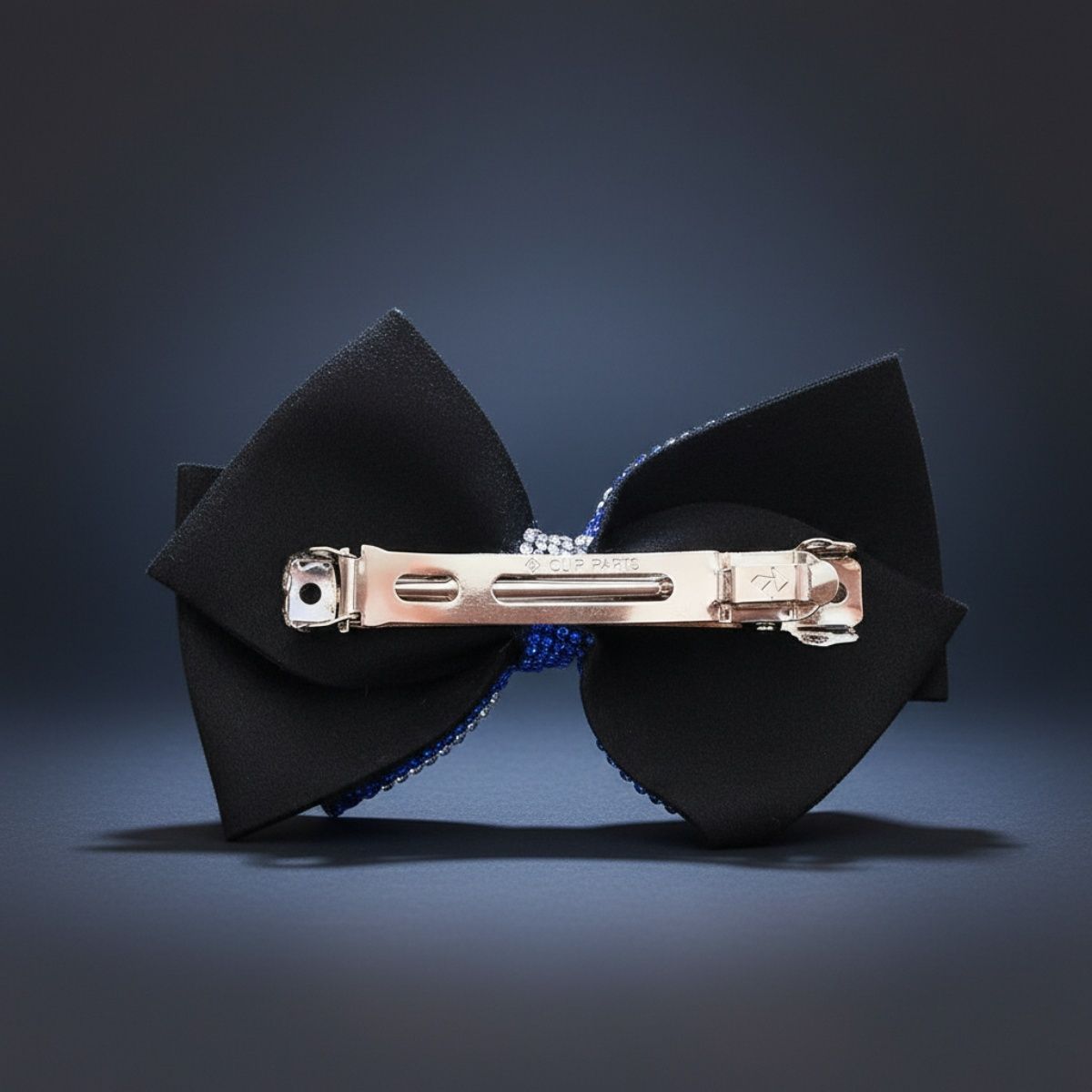 ZPB Merch Blue Clear Checker Stone Bow Hair Clip