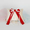 DST Merch Red White Ribbon Hair Bow Clip