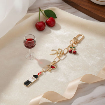 Keychain Red Wine Lovers Charms Bag Clip