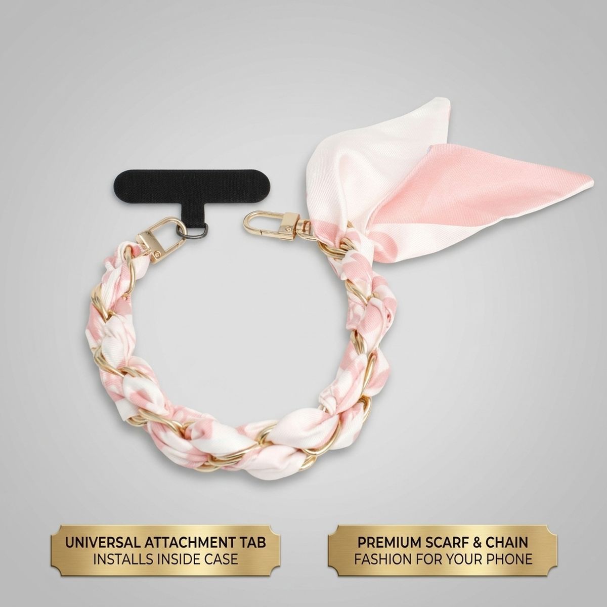 Phone Strap Pink Woven Scarf Keychain Wristlet