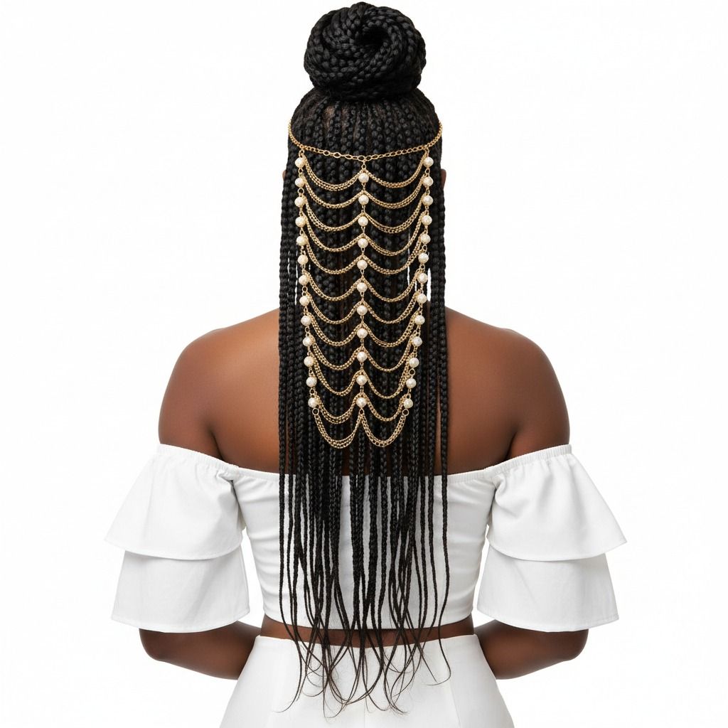 Gold and Pearl Hair Chain