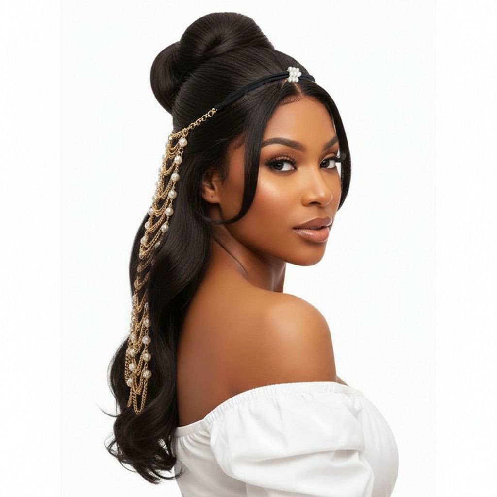 Gold and Pearl Hair Chain
