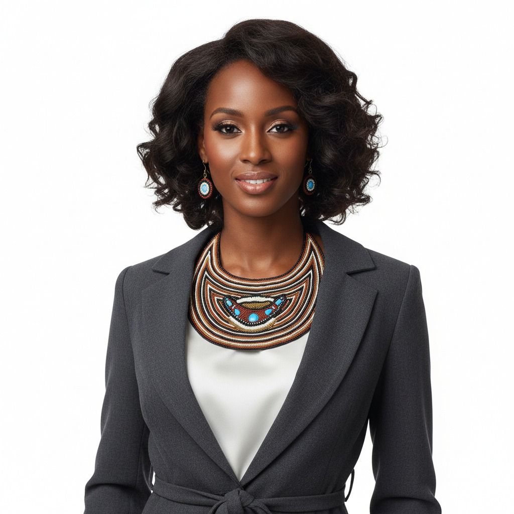 Cream Beaded Bib Necklace Set